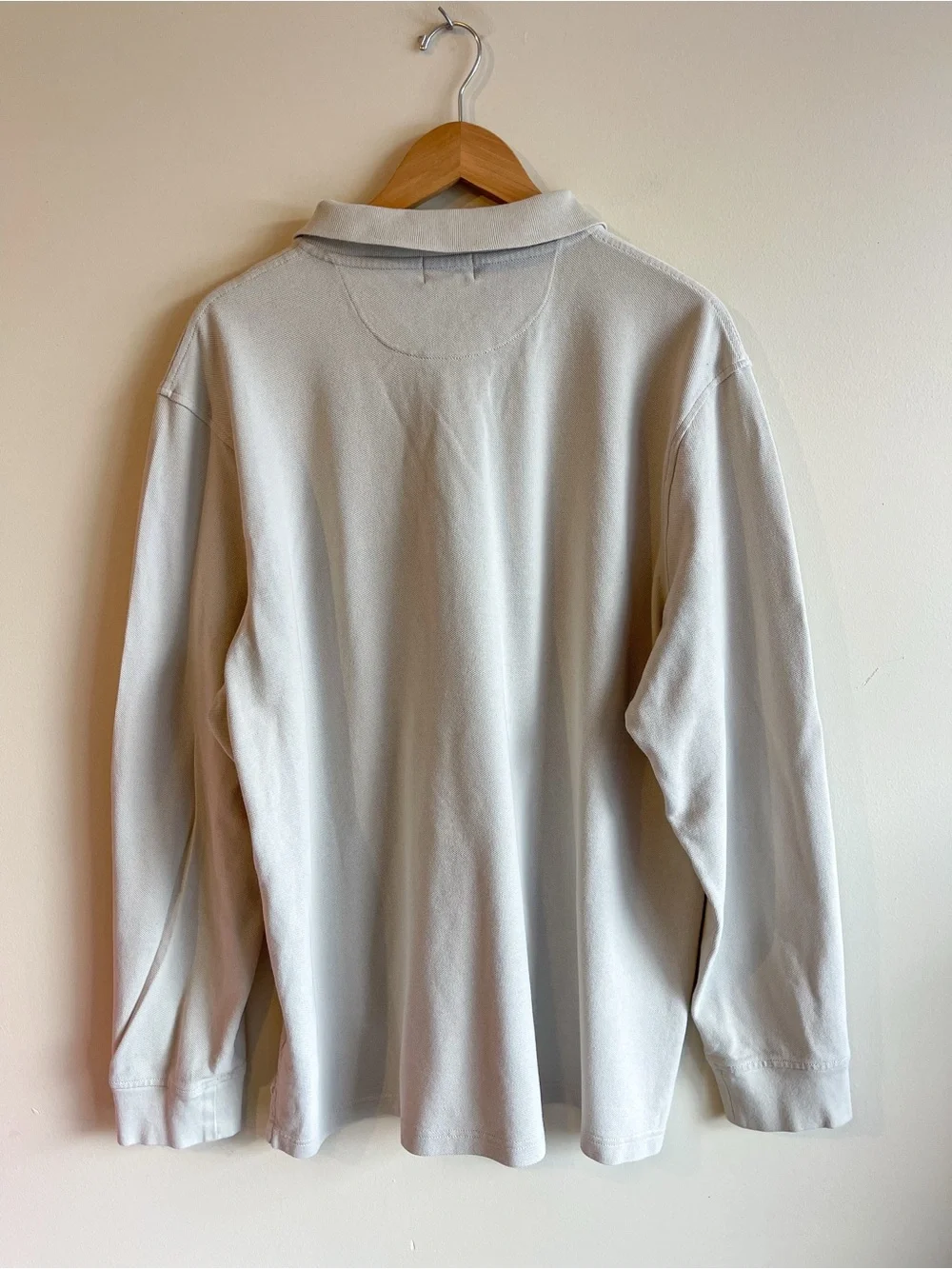 J. Crew Long Sleeve Polo in Light Gray